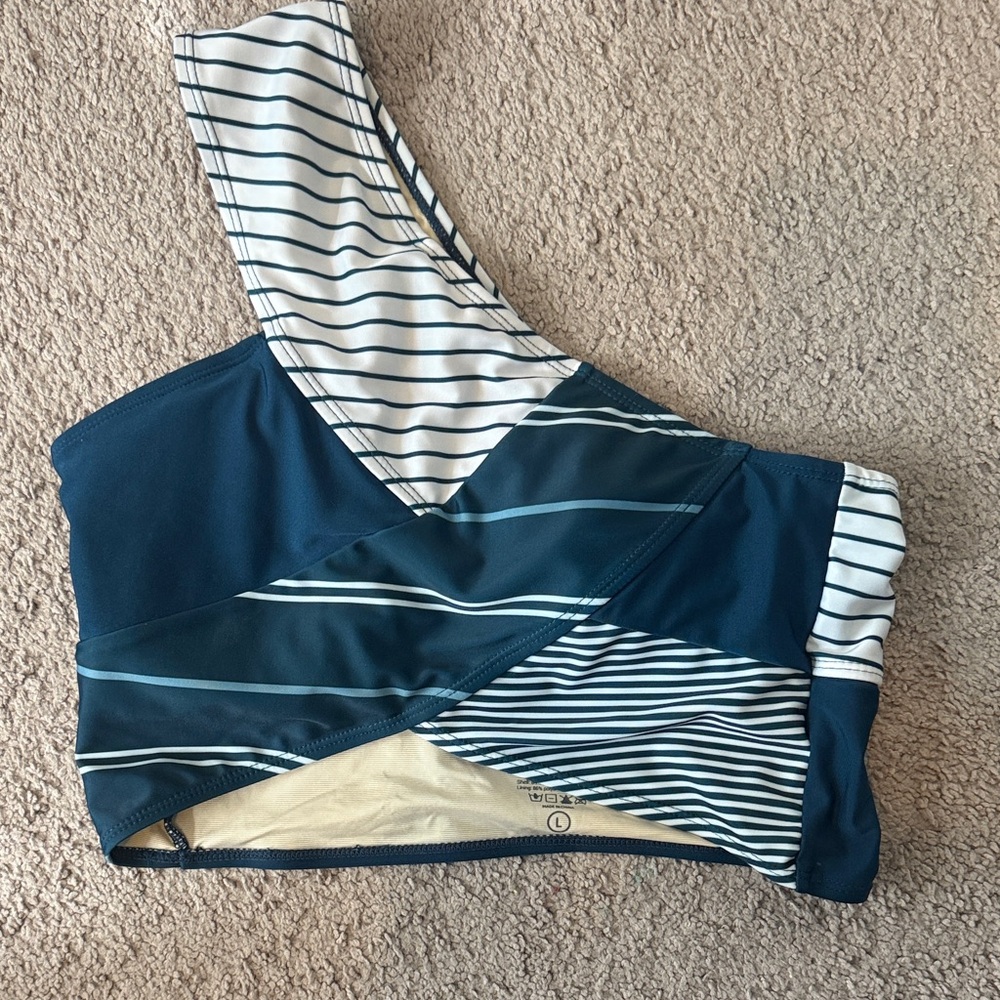 Nani swim Striped One-Shoulder Bikini Top